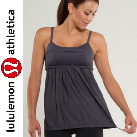 lululemon athletica Tops - Lululemon Gray Priiti Ruffle Tank & Sports Bra